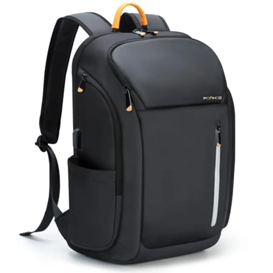 

Laptop Backpack for Men, Busess Travel Anti-Theft Backpack with USB Chargg Port, Water Resistant Computer Bag Carry On Flight A