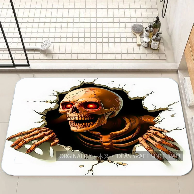 

Skeletons on Motorcycle Living Room Decoration Home Sofa Non-Slip Carpet Study Bedroom Tatami Children'S Soft Floor Mat