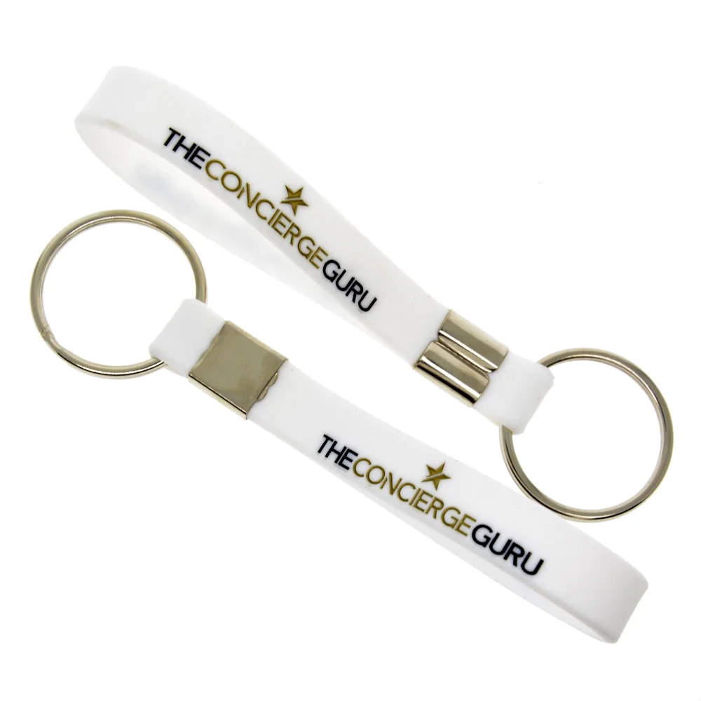 Wholesale Custom Design Silicone Wristband Key Holder Rubber Keychain With Your Own Logo