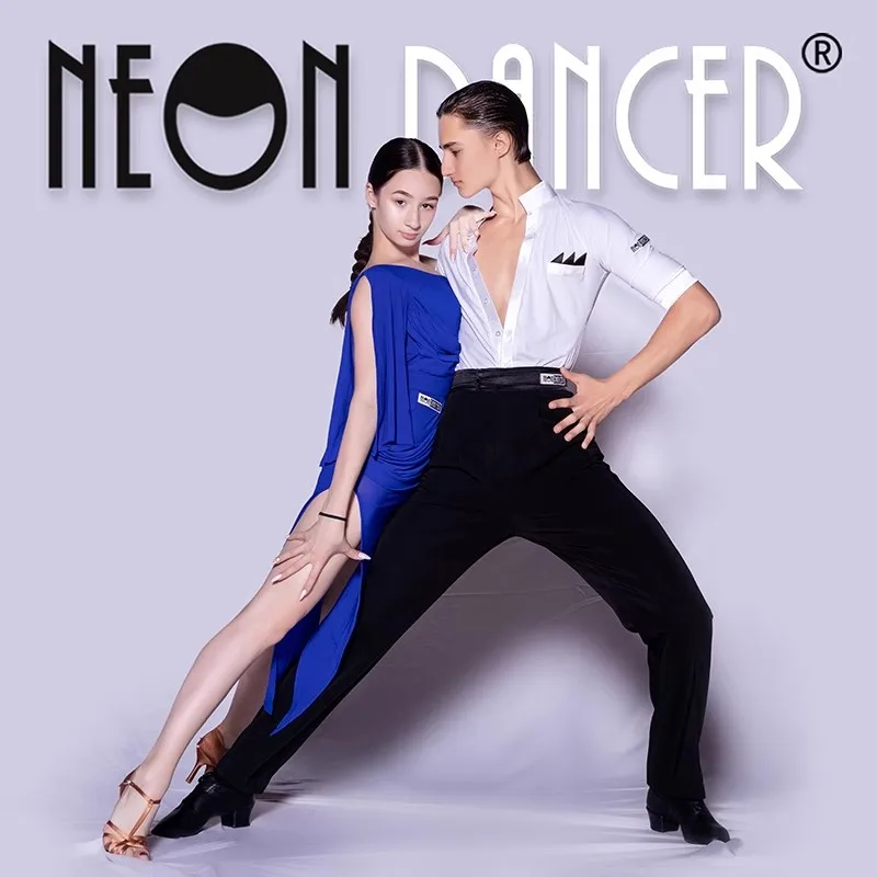 

Neondancer Professional Latin Dance Clothing Dress Full Mesh Performance Training Clothing