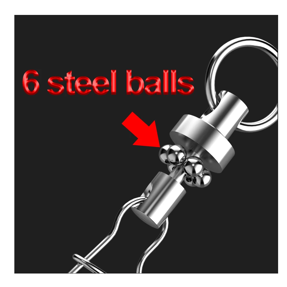 10Pcs Stainless Steel Fishing Connector High Speed Rotation Scroll With Ball Bearings Lure Fishing Gear Accessories