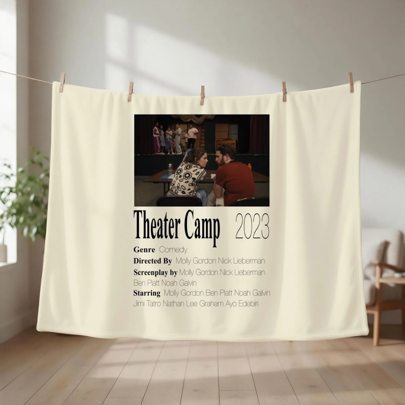 Theater Camp Poster Throw Blanket Flannel Fabric Plush Custom For Decorative Sofa Blankets