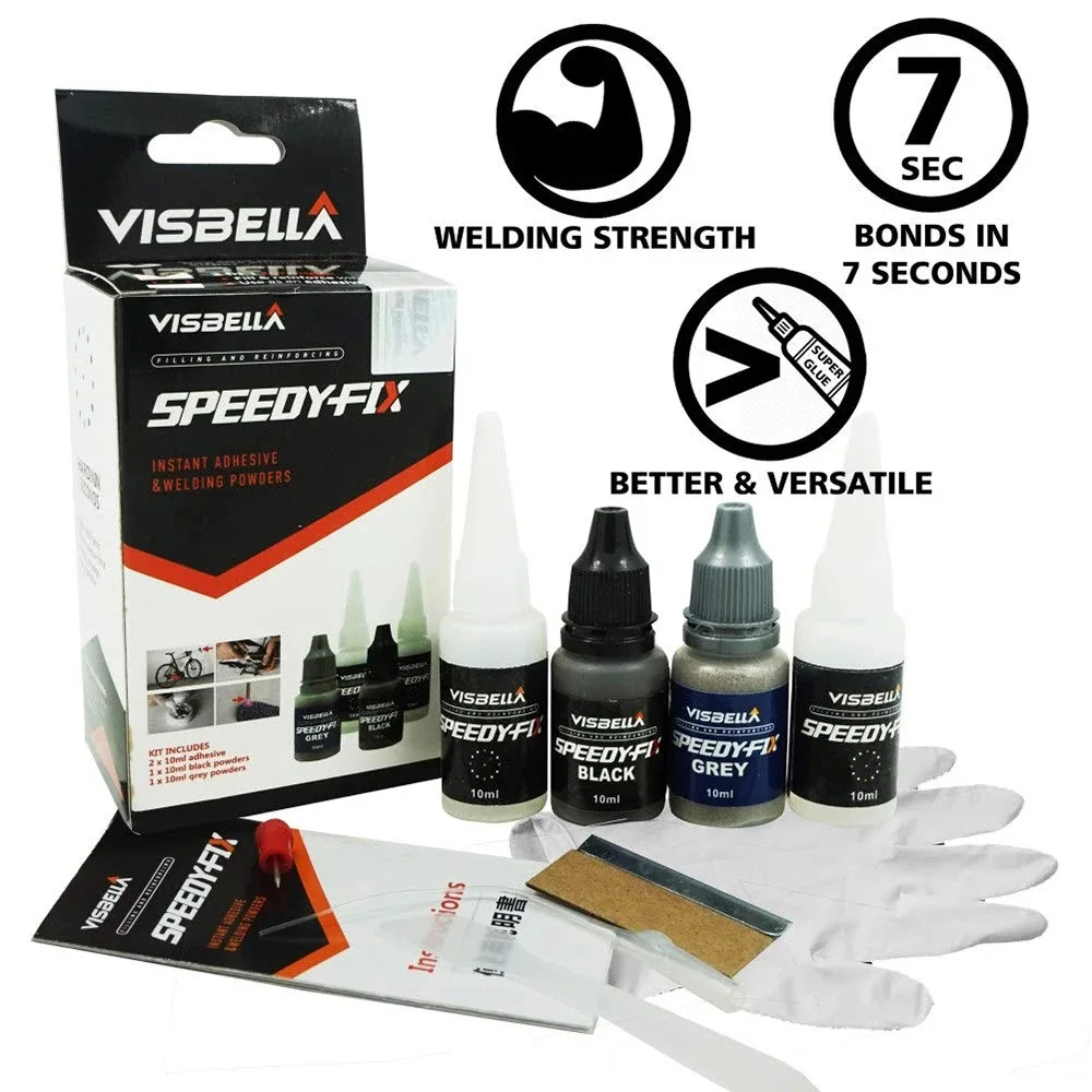 Visbella Instant Strong Glue Plastic Repair Adhesive Waterproof Speed Fix for Metal Surfaces & Plastic Adhesive Component