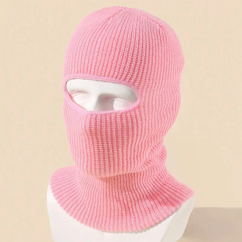 15 Colors Single Hole Keep Warm Halloween Knitting Balaclava Autumn Winter Solid Color Unisex Hip Hop Party Ski Cap Face Mask