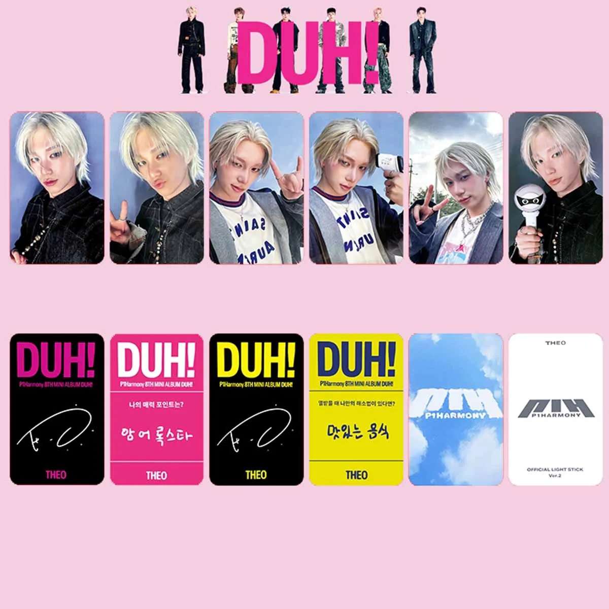 6Pcs/Set Kpop P1HARMONY DUH Album Photocards List INTAK THEO