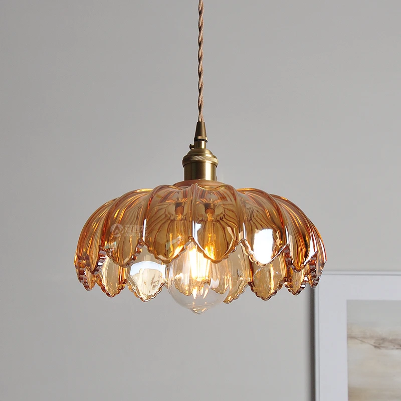 

Латунное стекло в японском стиле, проживание в семье, бар, ресторан, спальня, вход, персонализированная простая янтарная люстра