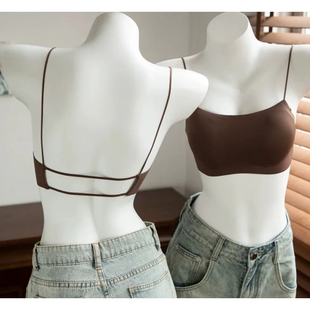 One-piece Seamless Back Underwear Women's Summer Thin Style Gathering Small Breasts Anti-light Sexy Liquid Foundation Bra Cover