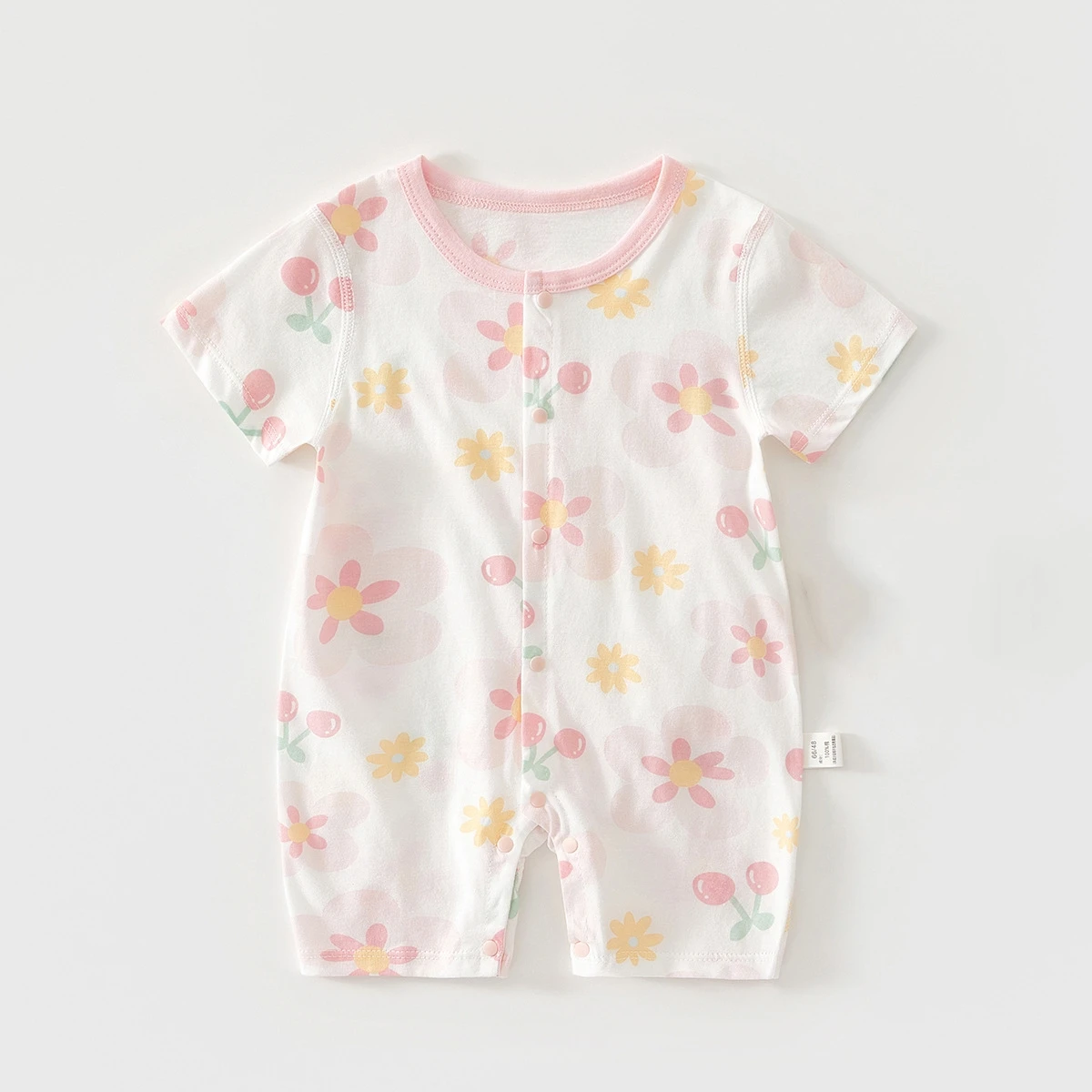 New 0-2Y Baby Romper Fresh floral print breathable pure cotton Toddler Jumpsuit for Girls with Crotch Snap