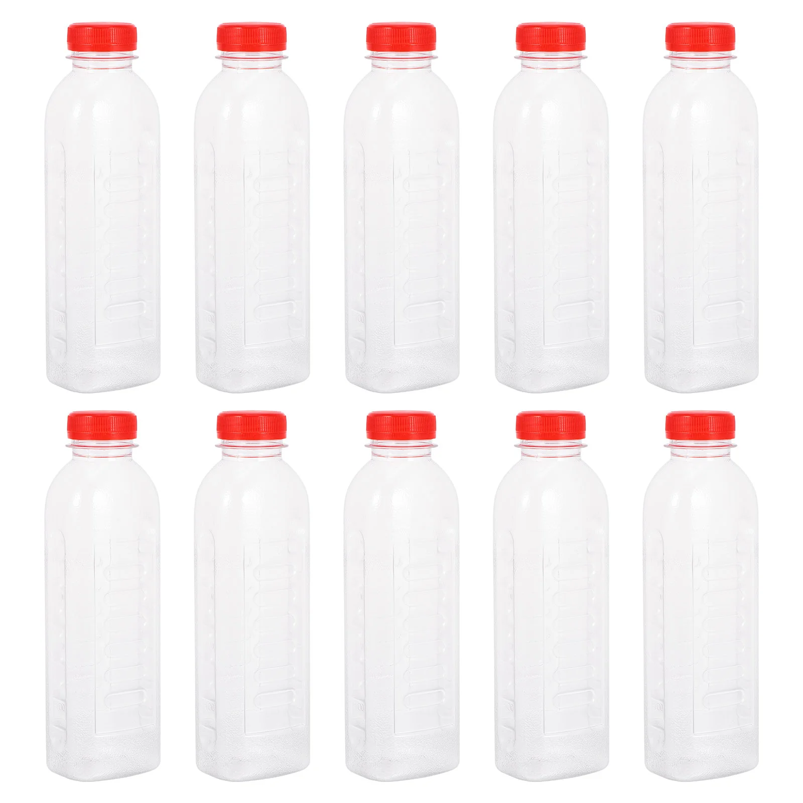 10 Pcs Drink Bottle Juice Bottles Transparent Disposable Square Plastic Drinking Empty Beverage Pet