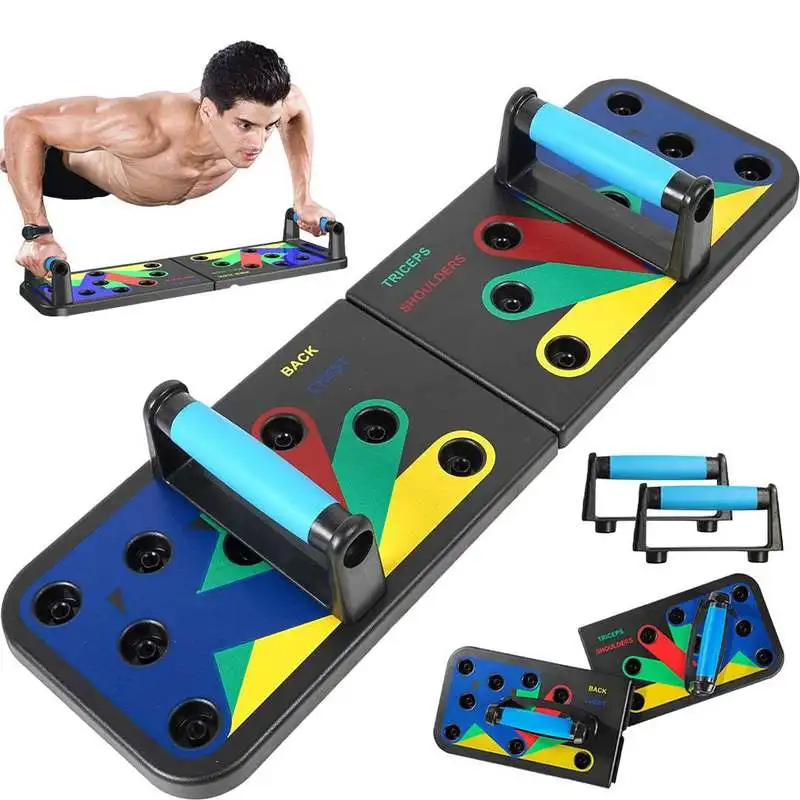 Portable Foldable Push Up Board – Color-Coded Push-Up Trainer for Chest, Shoulders, Back & Triceps Home Workout