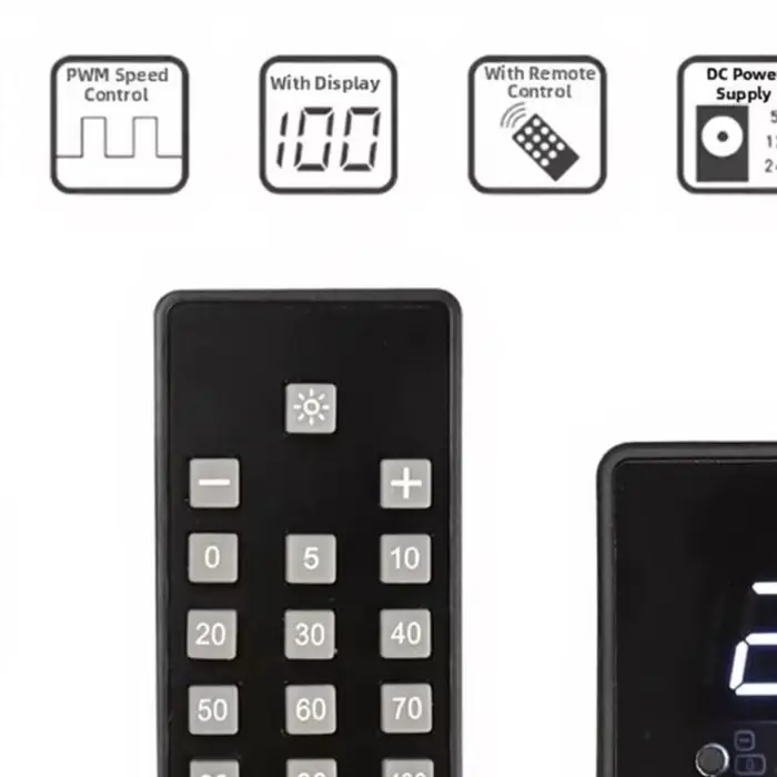 DC 5V 12V 24V PWM-Fan Controller With Digital-Speed Display And Remote Control For PC Router DIY Cooling System 4 Pin DC5521