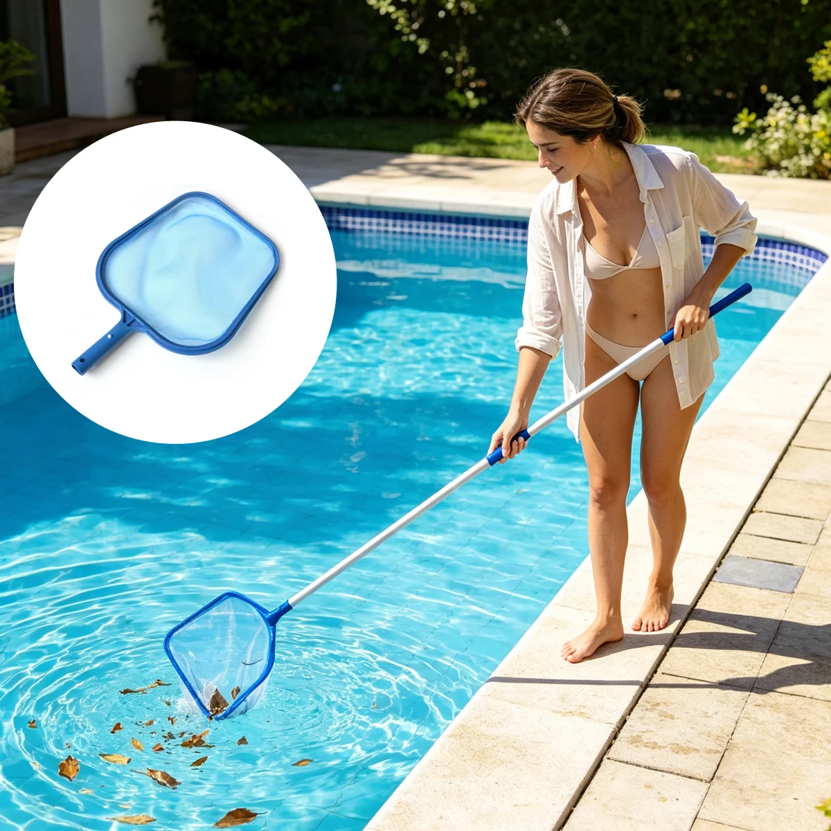 Pool Leaf Rake Net Skimmer Cleaning Tool Above-ground Robots Vacuum Cleaner Floating Swimming Pools Kit Hot