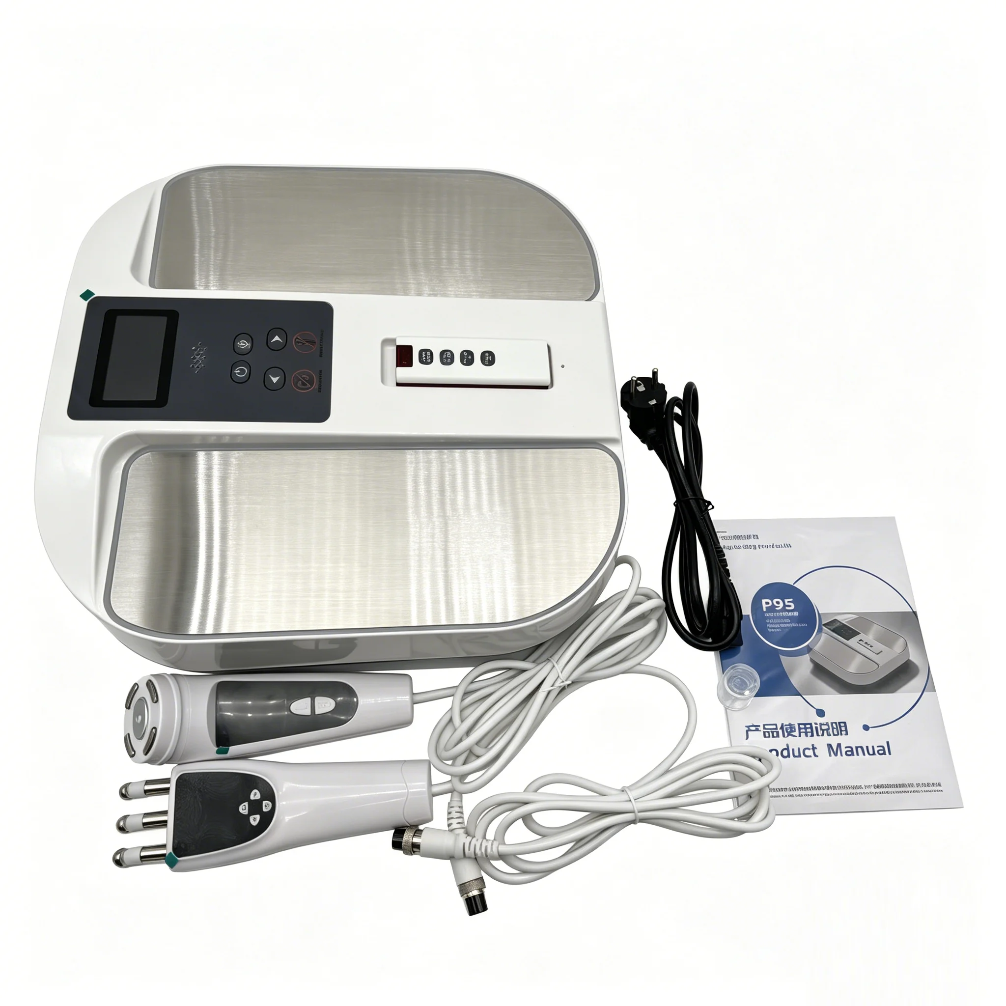 P90 Plus Thz Life Olly 20 Levels Terahertz Foot Care Massager Heating Therapy Machine with Body Probe and Meridian Massage Brush