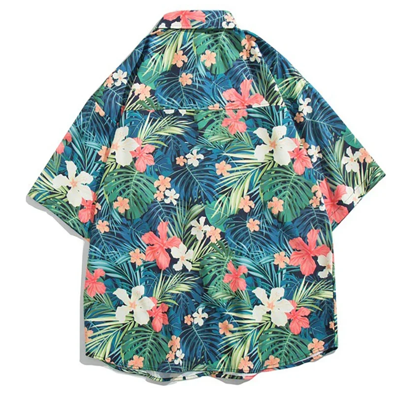 Hawaiian Flower Men's Shirt 2025 Summer Vintage Design Beach Holiday Short-Sleeved Shirt Top Floral Short Sleeve Tee Men T-Shirt