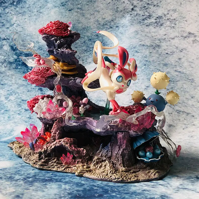 pokemon-gk-statue-fairy-wonderland-eevee-island-themed-figurine-desktop-decor-ornament-collectible-gift-for-anime-pokemon-fans
