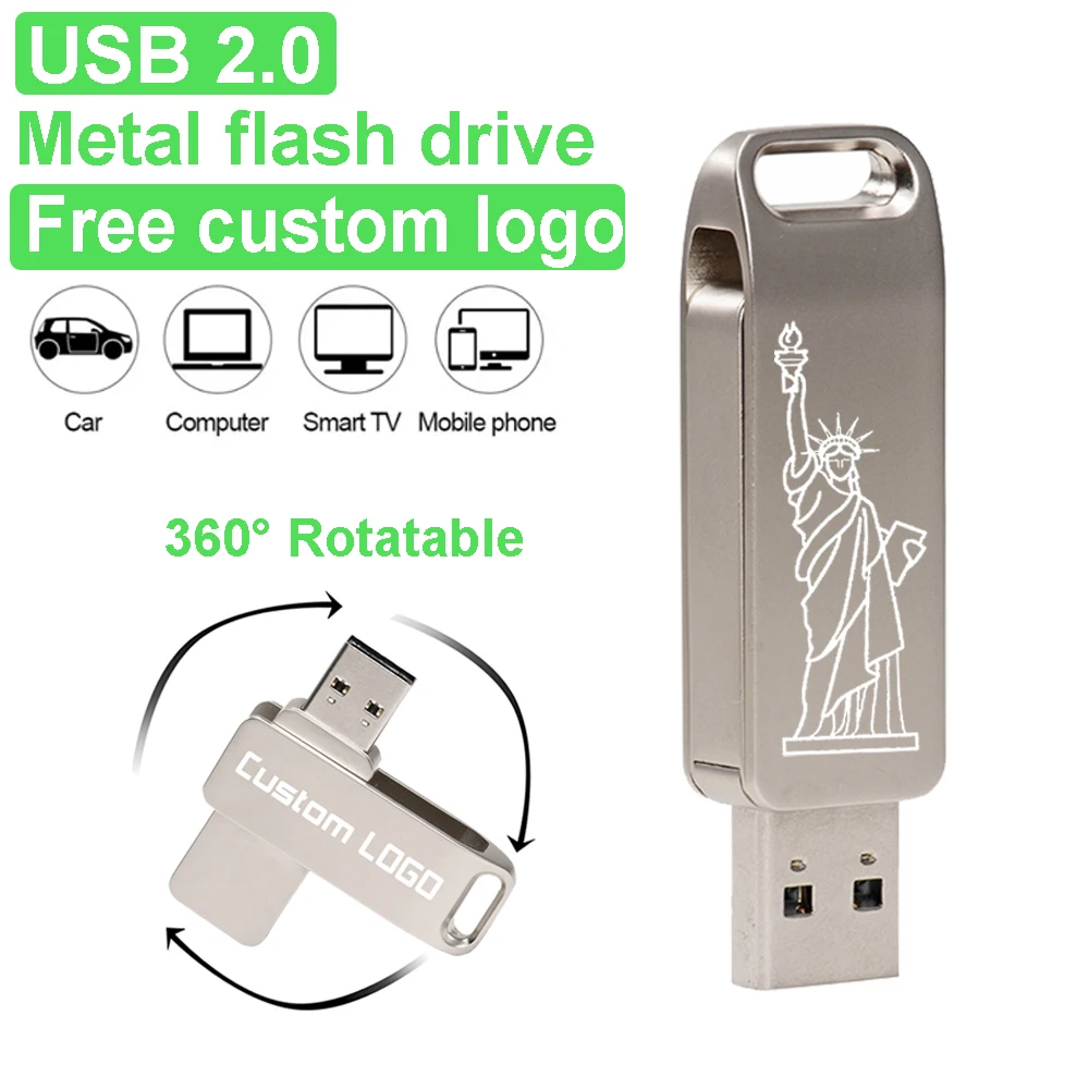 

Вращающийся металлический флэш-накопитель USB, 128 ГБ, серебряный флэш-накопитель, 64 ГБ, бесплатный индивидуальный логотип, 32 ГБ, диск Goddess U, 16 ГБ, креативный подарок
