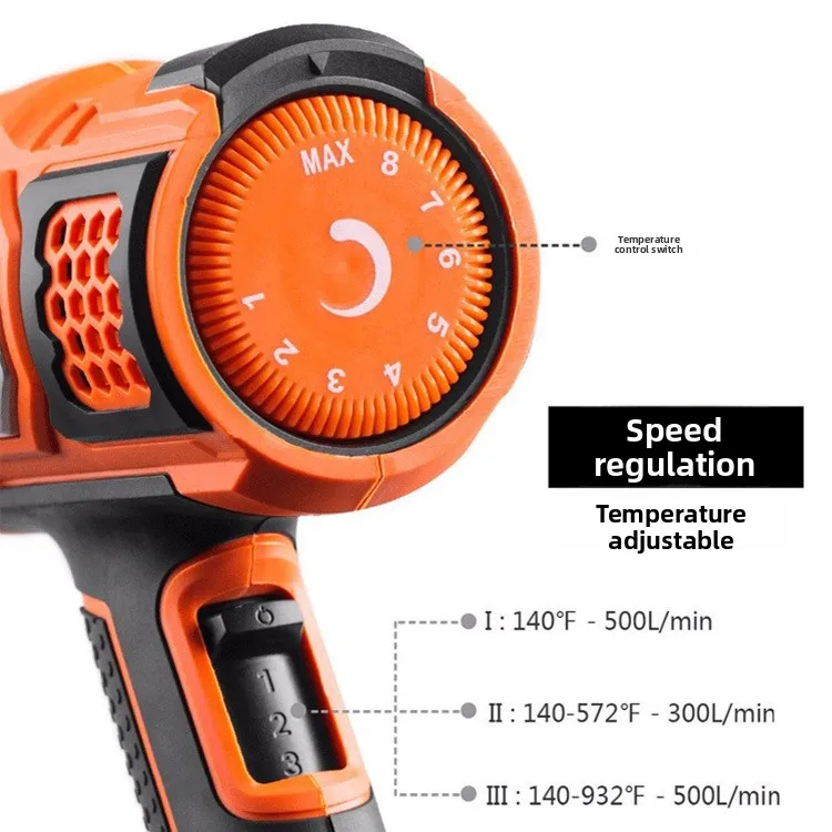 Factory Hot Air Gun High Power 2000W High Temperature Adjustable Temperature Digital Display Industrial Grade Hot Air Gun