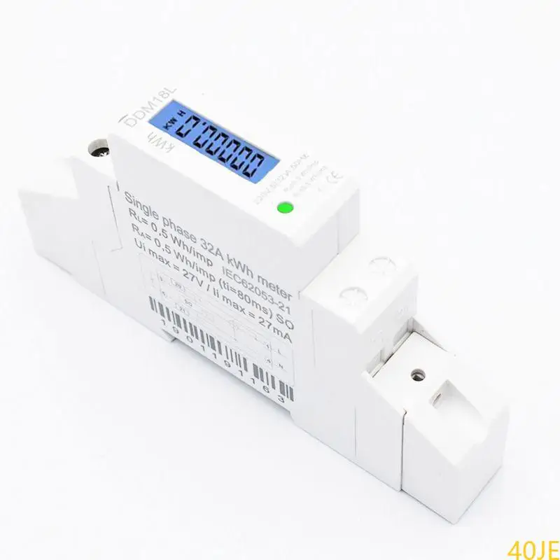 

40JE LCD Цифровой однофазный рельс -рельс электроэнергии энергопотребление энергии энергии