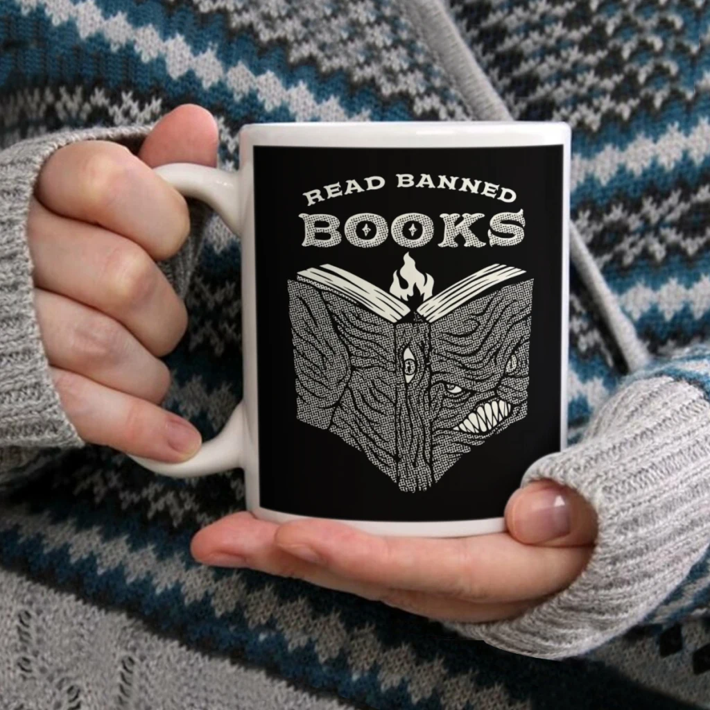 

Read Banned Books by Tobe FonsecaCoffee Mug Tea Cup 11oz Coffee Cup Funny Birthday Ceramic Mug Personalized Cup
