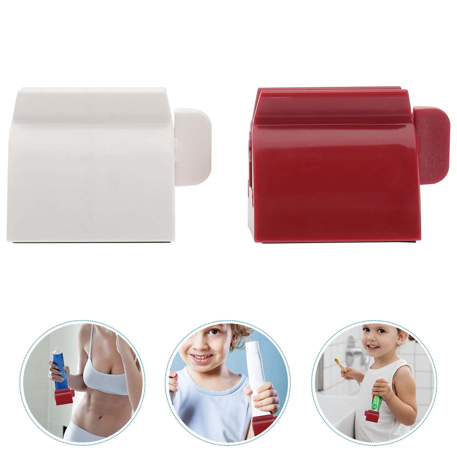 

2 PCS Automatic Child Tooth Paste Face Lotion Dispenser Tube Squeezer Tool Toothpaste