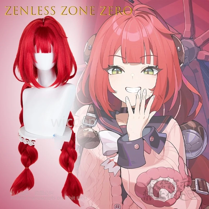 [Cos C COS] أنيمي Zenless منطقة صفر Yuzuriha شعر مستعار تأثيري لعبة شخصية مختلطة الشعر الاصطناعية فروة الرأس مقاومة للحرارة