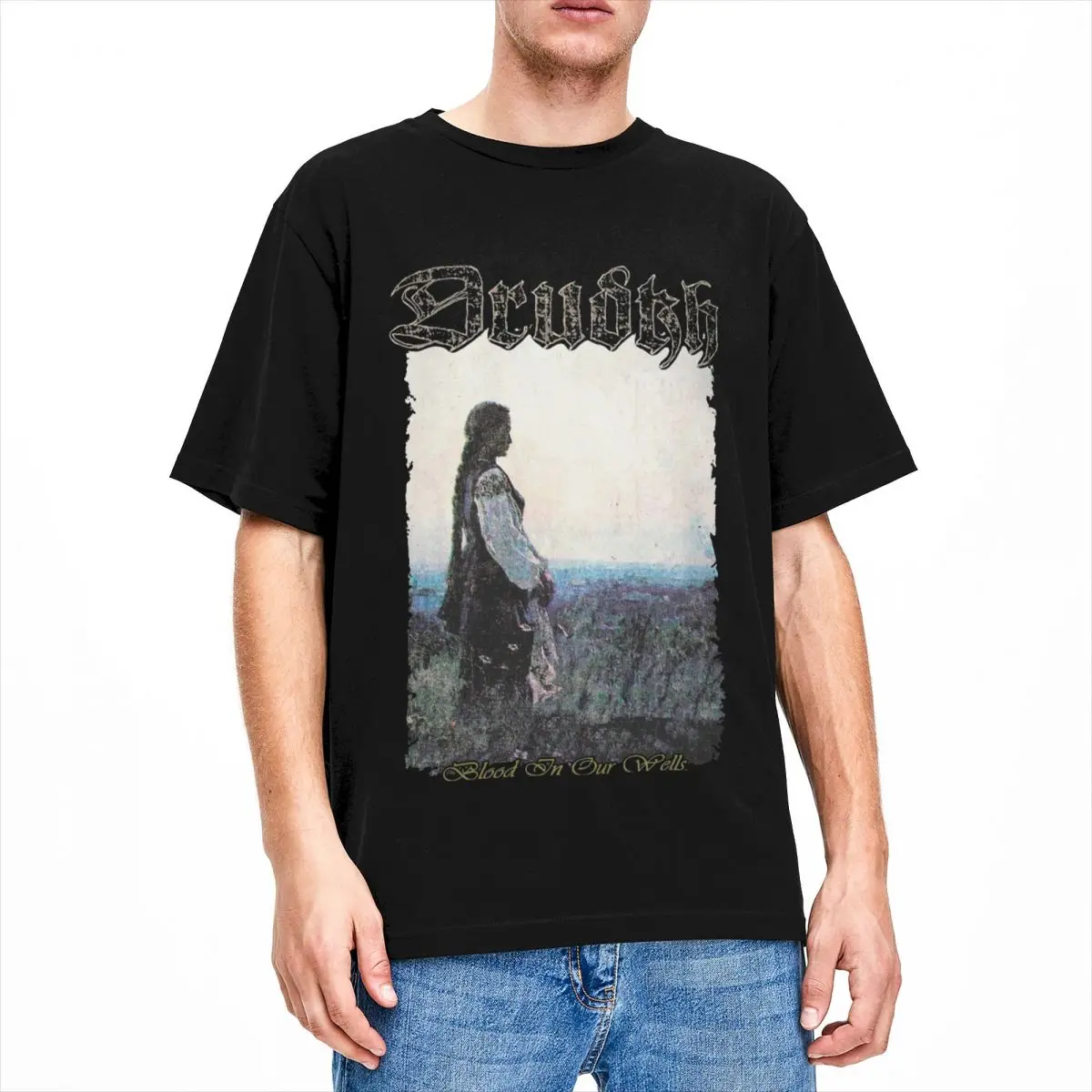 Men Women Drudkh Black Metal Band T Shirts Merchandise Blood In Our Wells Cotton Clothing Vintage Short Sleeve Round Neck Tees