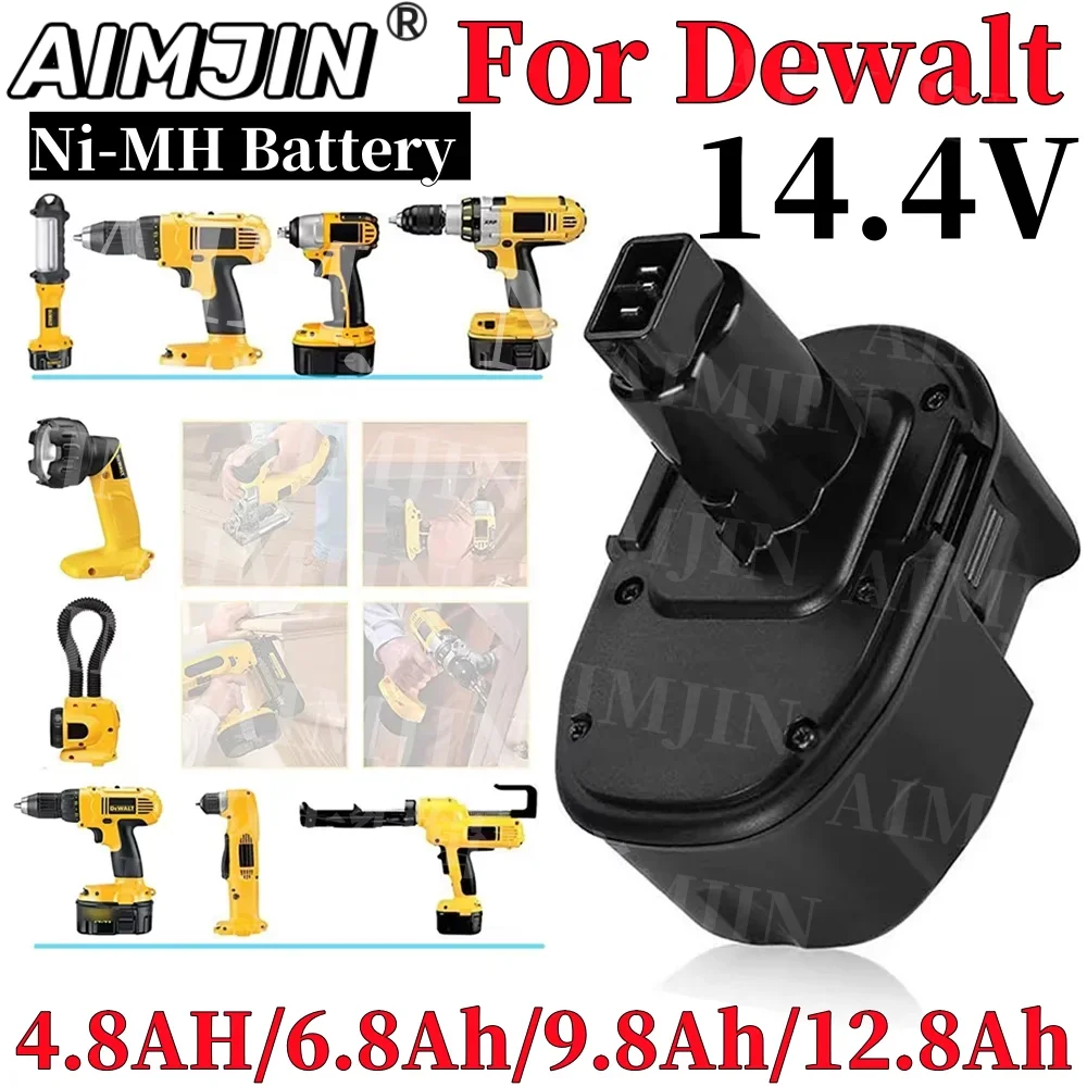 For Dewalt 9800mAh 14.4V Ni-MH Replacement Battery 14.4V XRP DC9091 DC9094 DW9091 DE9091 DE9092 14.4 Volt Cordless Power Tools