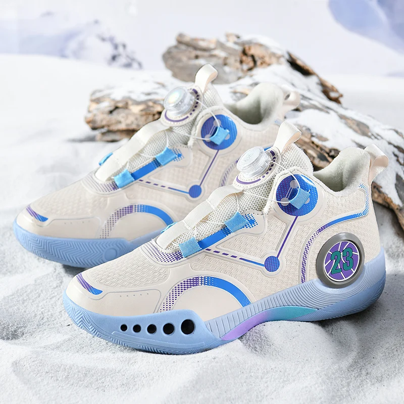 Summer Casual High-top Basketball Sneakers Breathable Cushioning Trendy Women Basketball Shoes Parent-child Couple Shoes