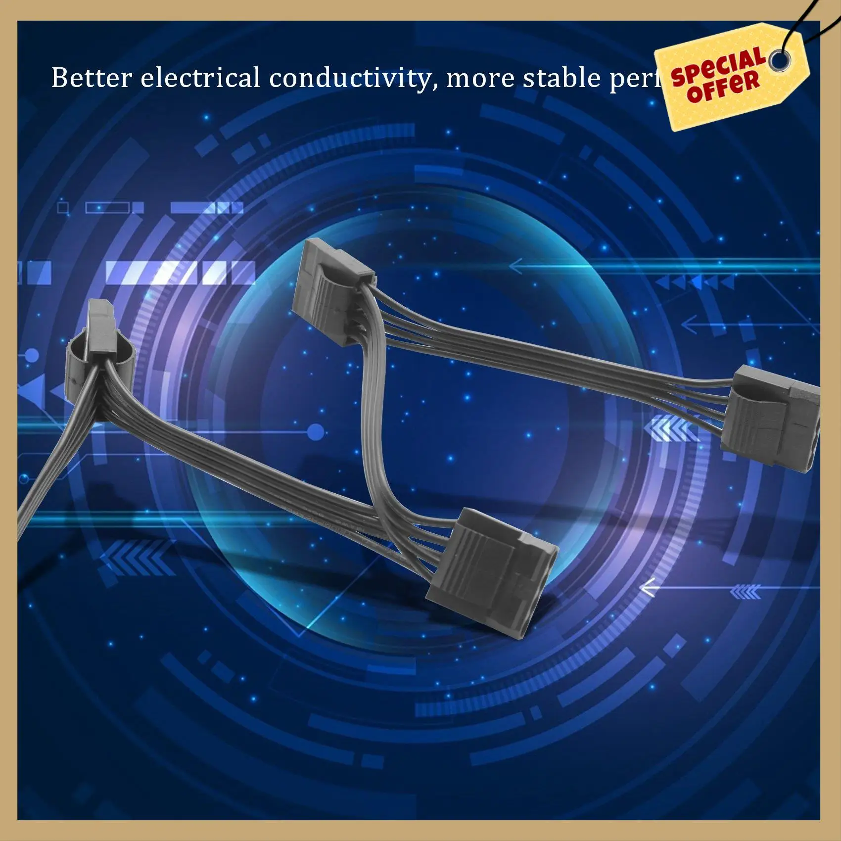 Cabo de alimentação modular de 4 pinos, desempenho estável, para corsair rm1000x rm550x 650x 750x 850x 6 pinos para 4 cabo ide