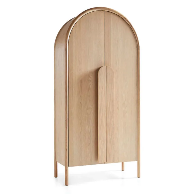 

Customizable Simple B & B Hotel Creative Arch Solid Wood Double Door Storage Cabinet