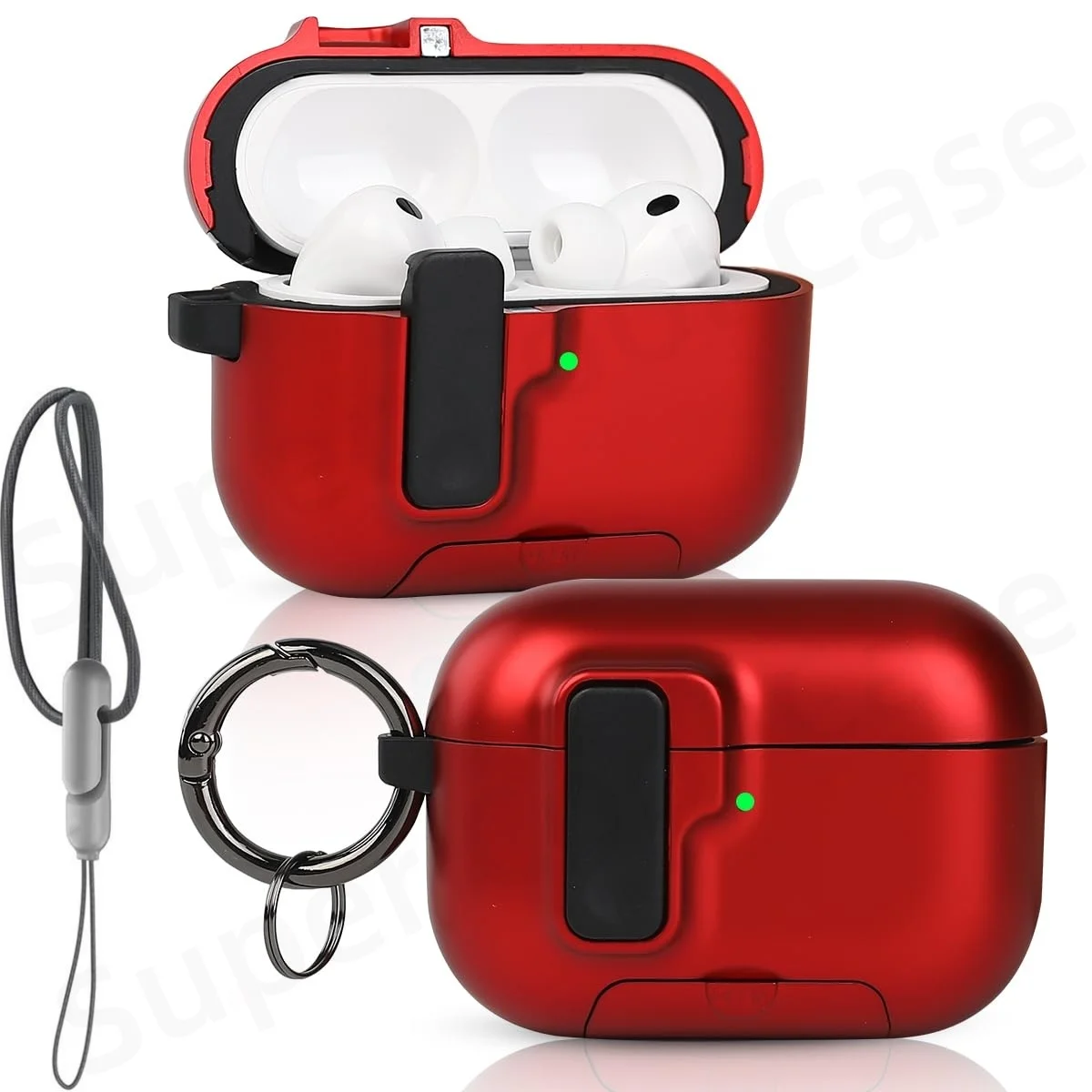 2025 für AirPods Pro 3 Hülle mit Secure Lock & Lanyard für AirPods Pro3 Hülle Schutzhülle mit Telefonständer für AirPods Pro 3 – Detail 11
