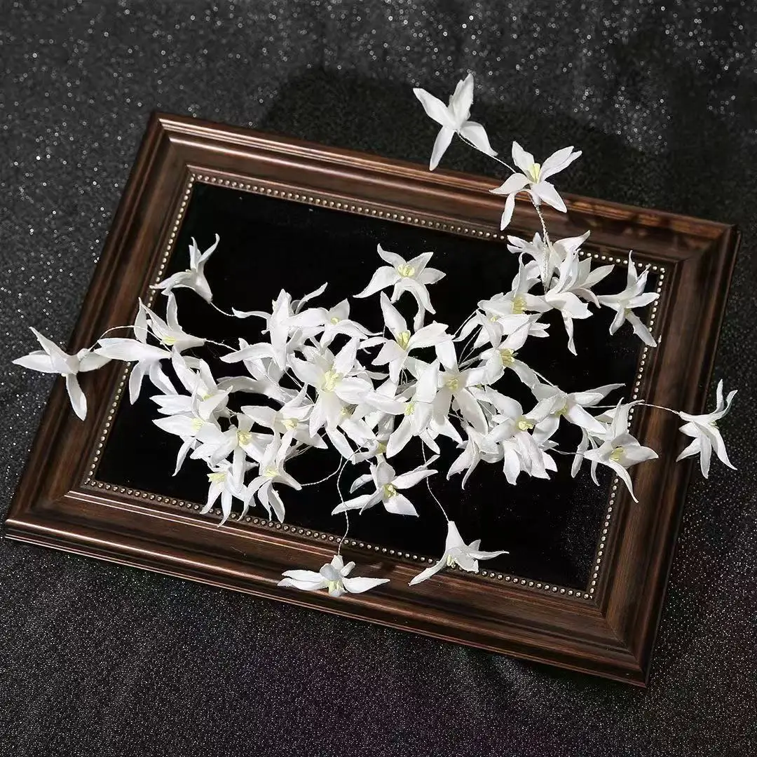 Braut weiße Blume Haarschmuck Styling Kopfbedeckung elegante handgemachte Hochzeit – Detail 5