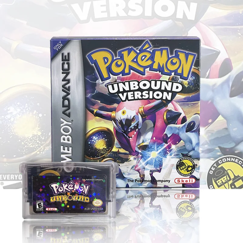 Cartucho de Jogo GBA USA ESP PT Pokemon Unbound IC RTC Flash Cart com Caixa, rtey Rom Hack, Cartão para Console de Videogame, Idioma Inglês