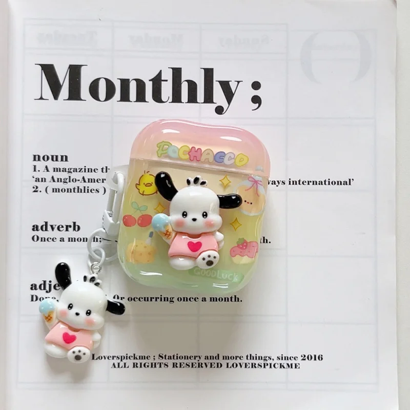 Appleairpods3/43DアイスクリームパグイヤホンケースairpodsPRO2/PRO3漫画に適しています。