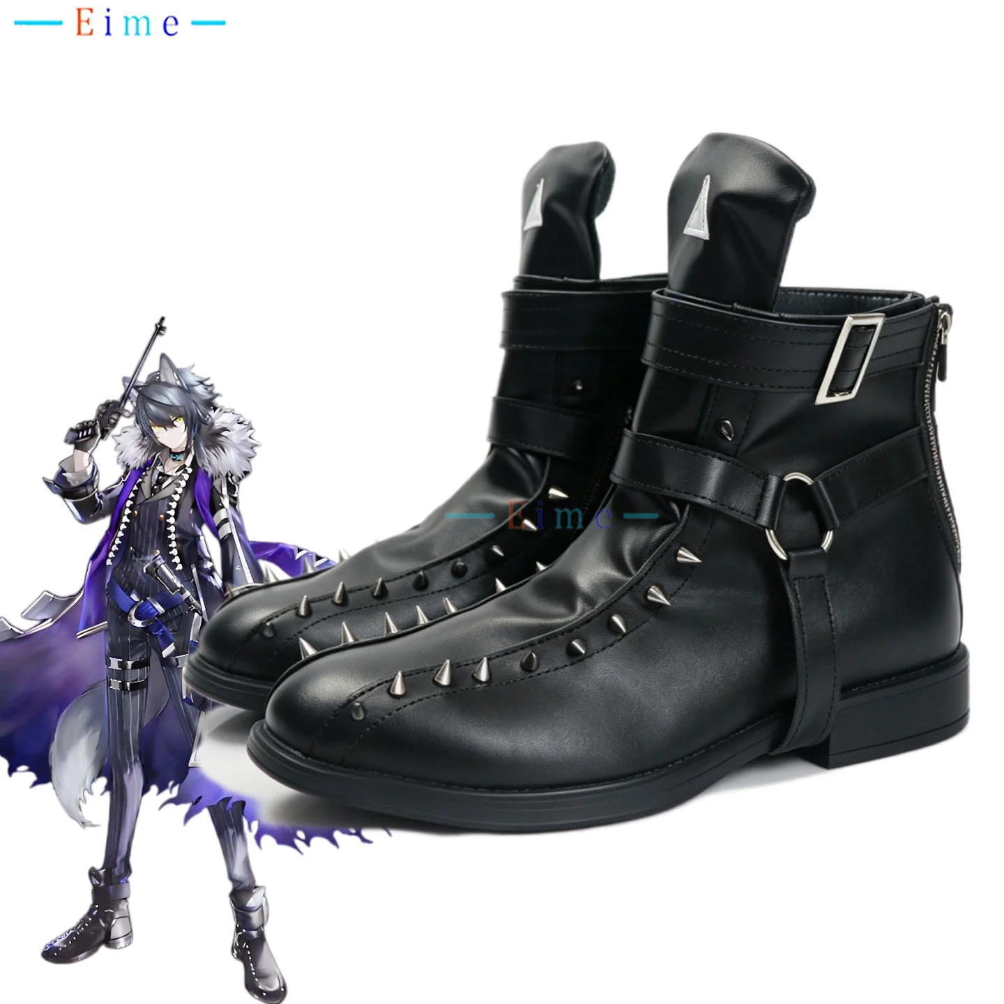 Game Arknights Vigil Cosplay Shoes PU Leather Shoes Big Size Halloween Party Black Boots Custom Made