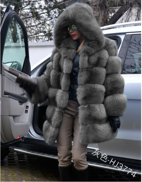 

Autumn Furry Cropped Faux Fur Coats Jackets Women Fluffy Top Coat Hooded Straight Short Winter Fur Jacket Fashion Streetwear New