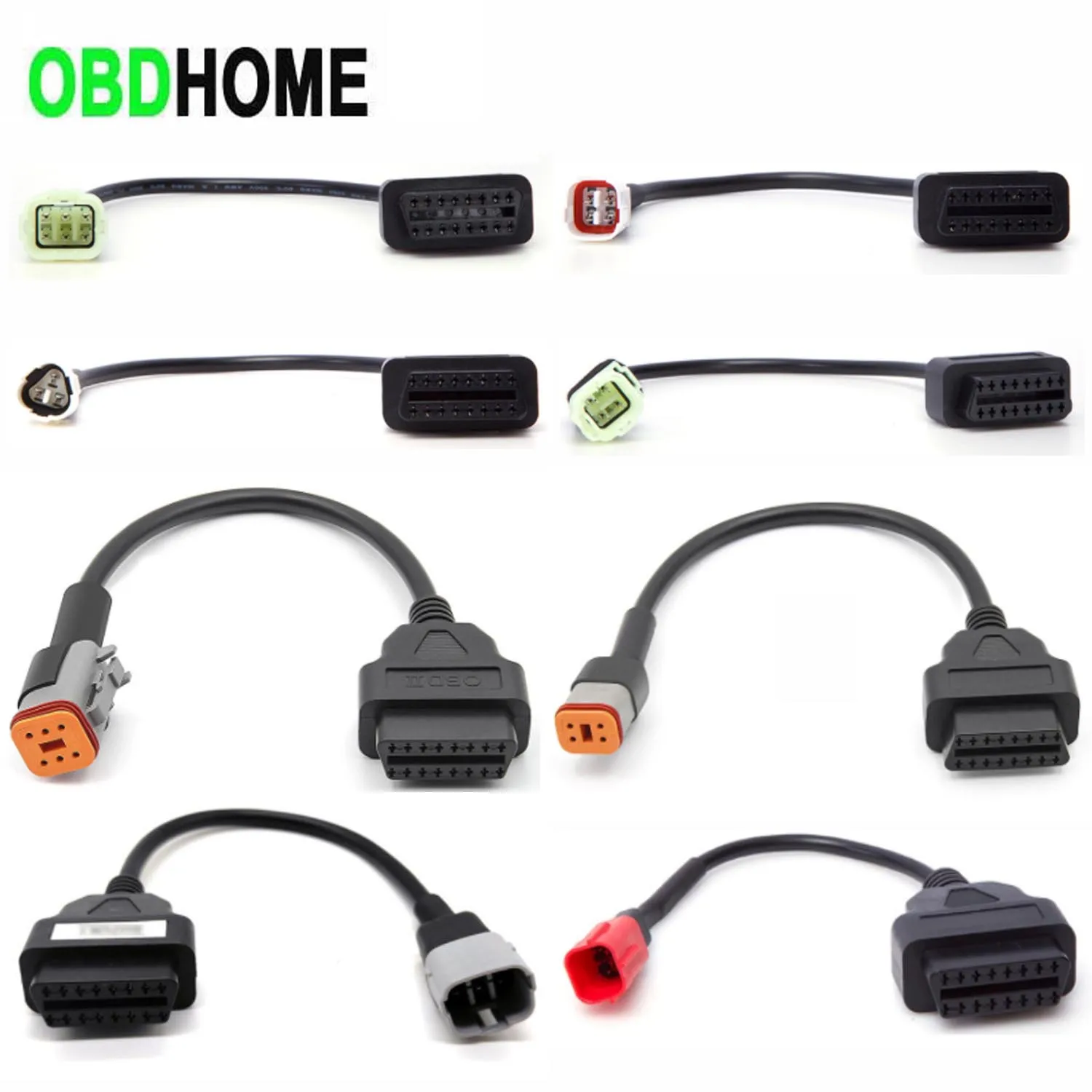 6pin OBD2 Connector for KTM/ HONDA Motorcycle Motobike 4Pin for Harley/Ducati OBD 16Pin Extension Cable for Kawasaki/YAMAHA