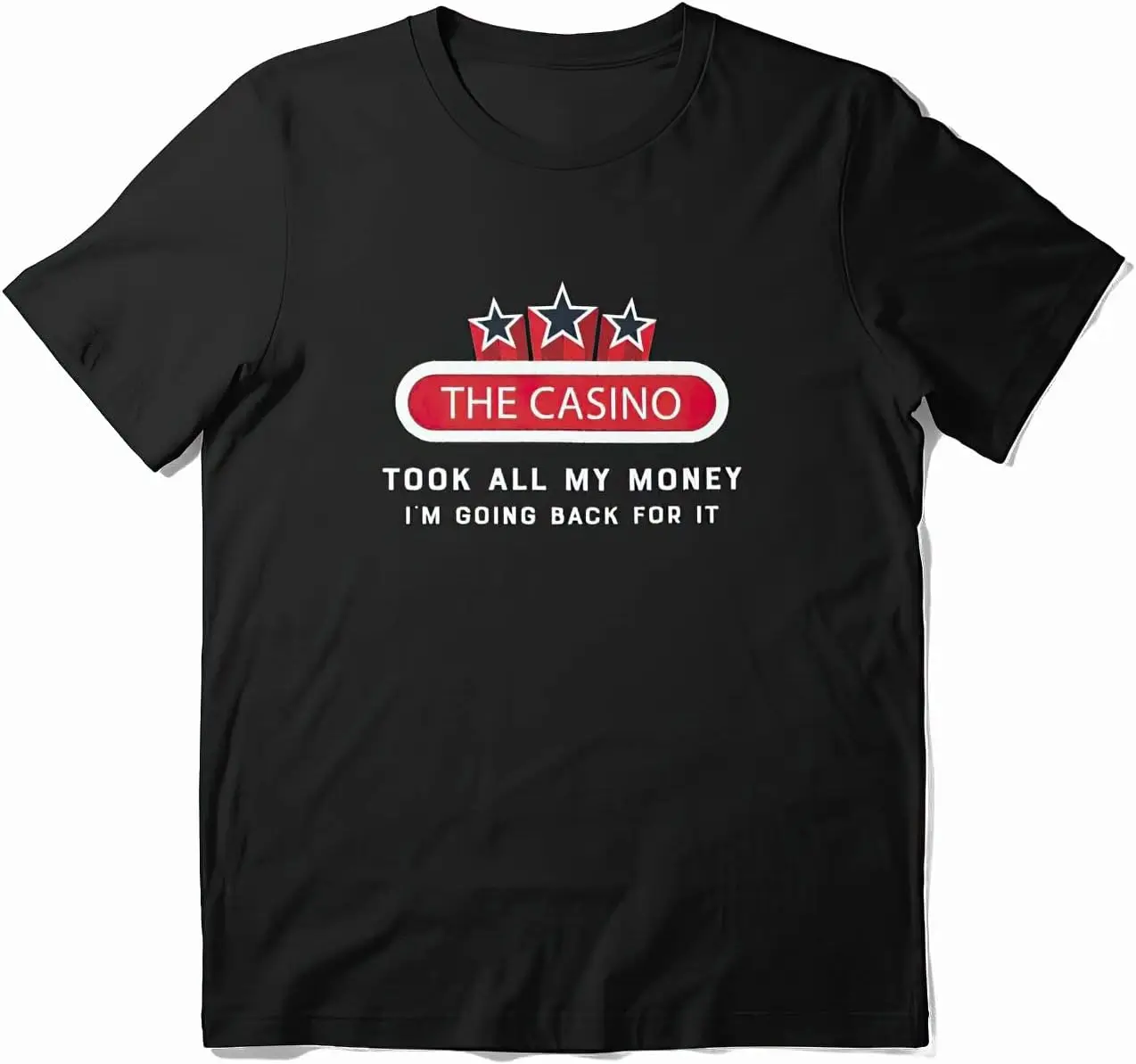 

Черная футболка в индивидуальном стиле The Casino Took All My Money I'm Going Back for It