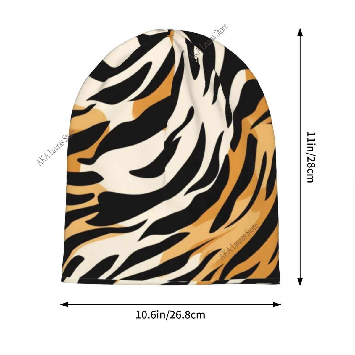 Abstract Background With Tiger Stripes Men Women Beanies Windproof Ski Cap Double Layer Fabric Bonnet Hat