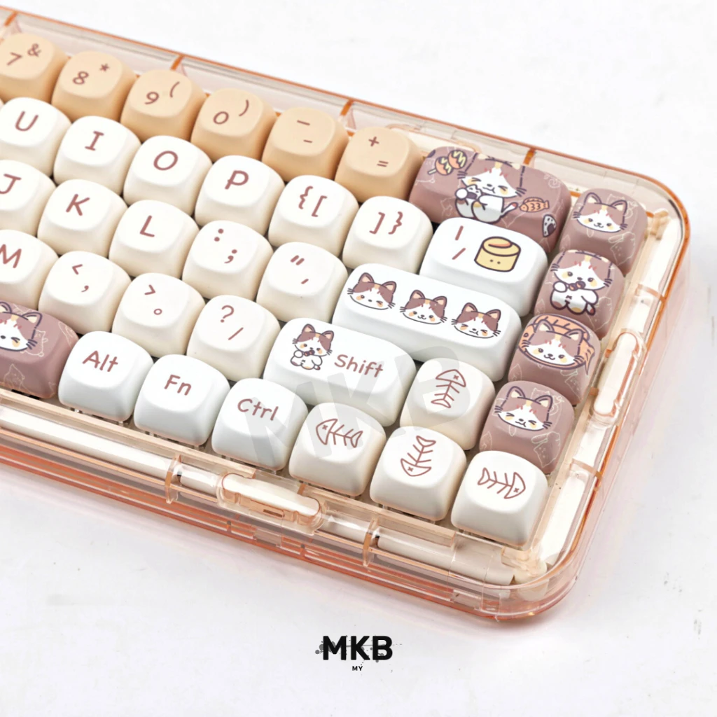 Imagem -05 - Sushi Kitty Keycap Conjunto para Teclado Mecânico Pbt Perfil Moa Estoque Pronto