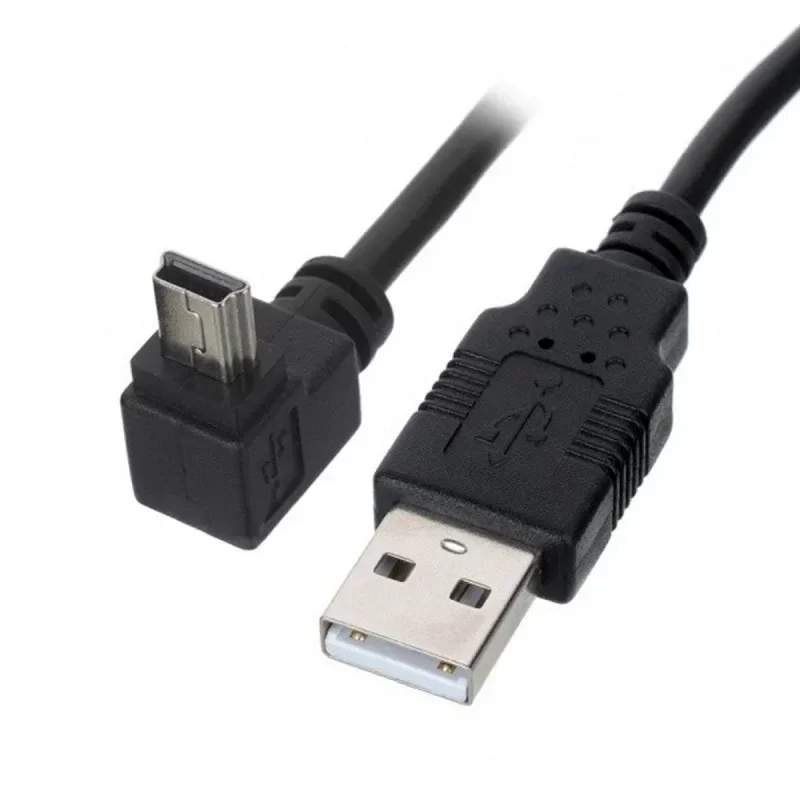 90 Degree Upper Elbow NVME USB A Male to Mini B Male Data Cable USB 2.0 for U Disk Mouse Driving Recorder Keyboard