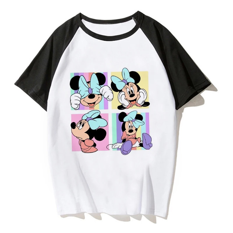 90s Cool Minnie Mouse Children T-shirt Kawaii Mickey Disney T Shirts Children Cartoon Casual Clothes Kid Girl Boy Top Tee Tshirt