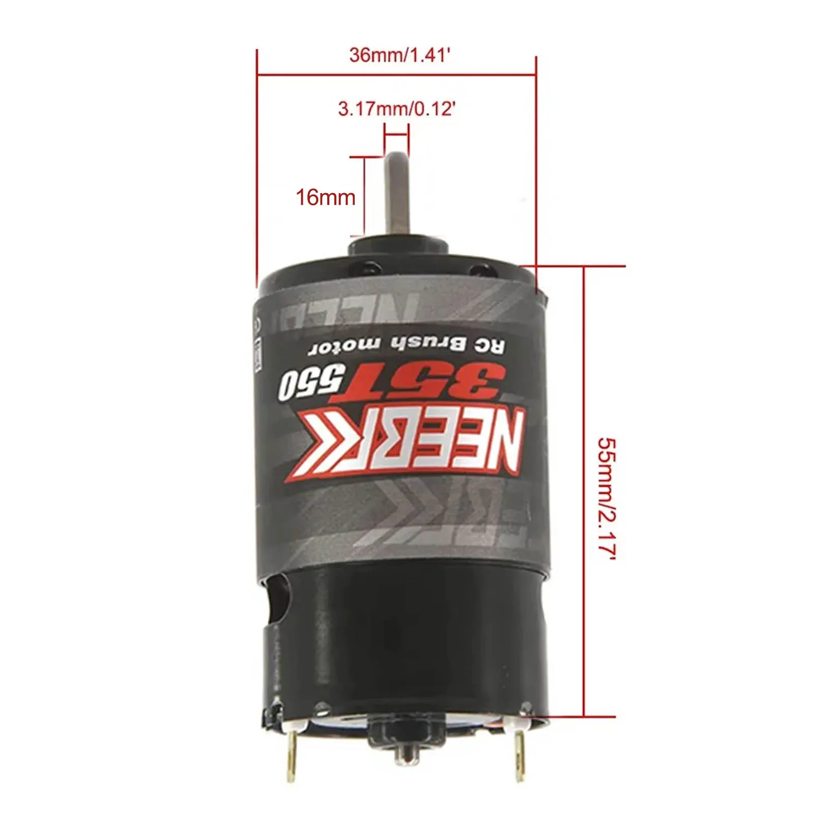 NEEBRC 550 12T 21T 29T 35T 55T Waterproof Brushed Motor for 1/10 RC Car Crawler Truck Axial SCX10 AXI03007 JL 90046 TRX4 Wltoys