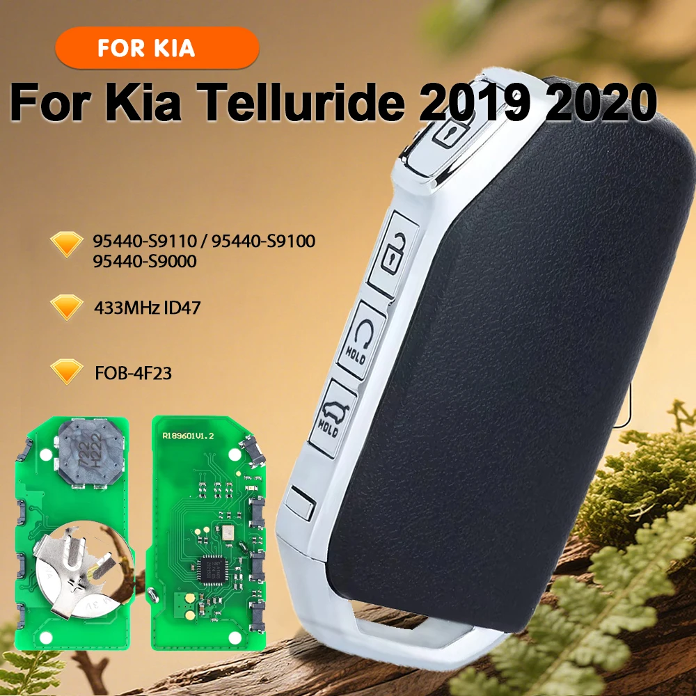 

KEYECU 95440-S9110/ 95440-S9100/ 95440-S9000 Smart Remtoe Key 433MHz ID47 Chip Fob for KIA Telluride 2019 2020 FCCID: FOB-4F24