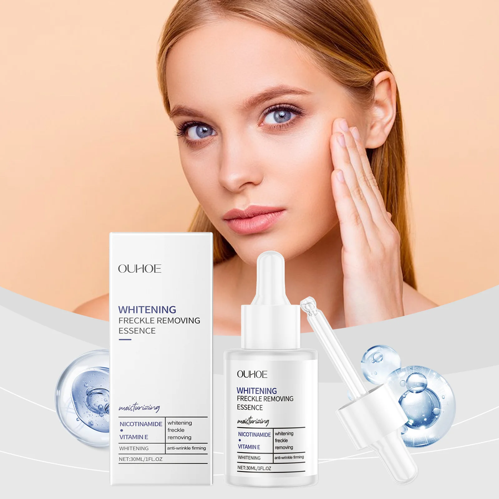 Siero sbiancante alla nicotinamide: schiarente, rimozione delle lentiggini, correttore delle macchie scure per una pelle luminosa
