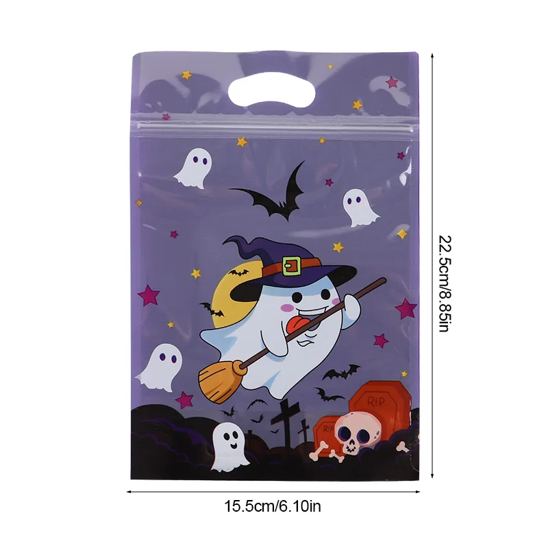 20/50Pcs Halloween Candy Bag Cartoon Pumpkin Ghost Gift Cookies Ziplock Bags Halloween Party Decor Kids Trick or Treat Favors - view 5