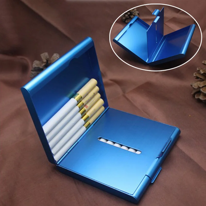 

1-pack of ultra-thin cigarette case smoking accessories metal men and women gift cigarette holder pocket box cigar storage box