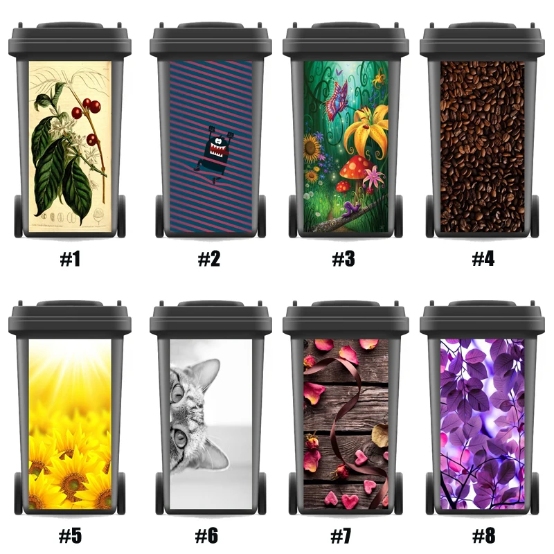 DIY trash can sunflower coffee wall decals Self-adhesive waterproof kitchen accessory decals