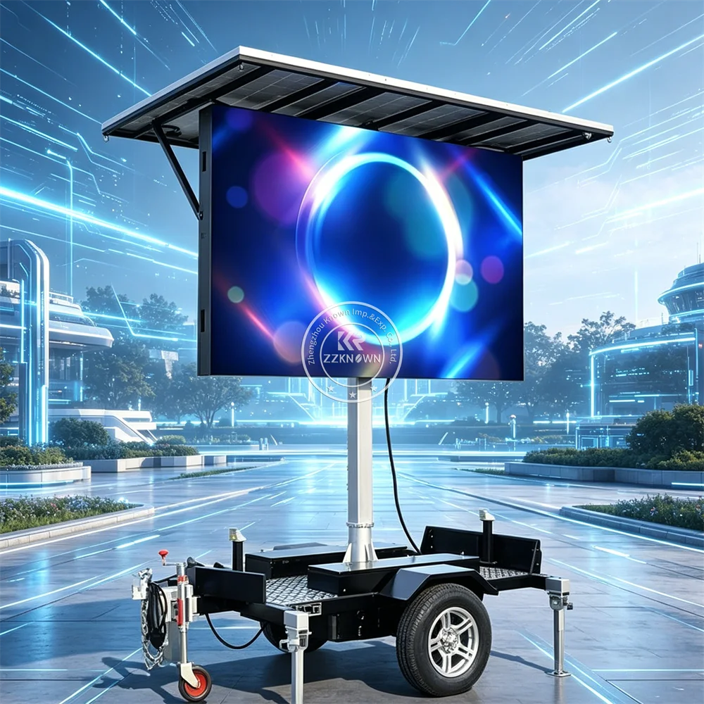 

Solar LED Advertising Trailer Mobile Digital Billboard Display Truck Outdoor Marketing Screen Trailer With Remote Control
