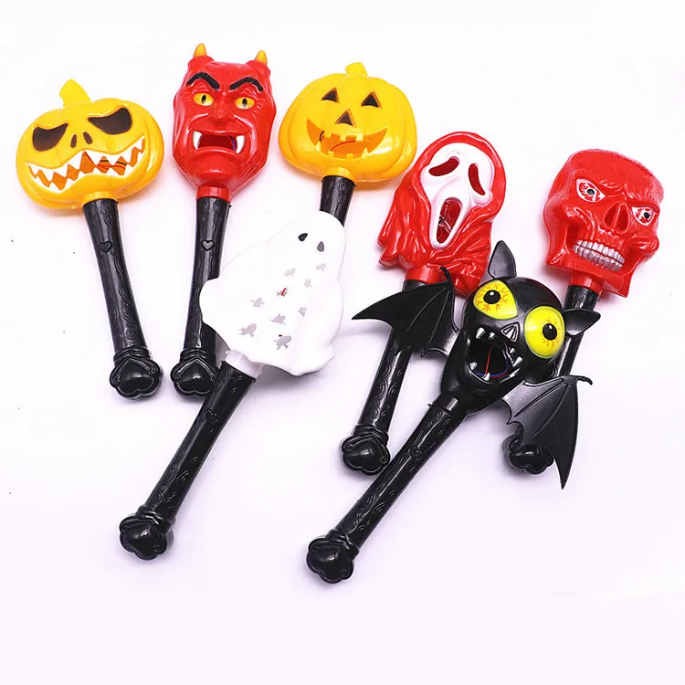 

Halloween Party Prom Children's Toys Glowing Pumpkin Skull Face Bat Stick Horror Funny Cheering Props